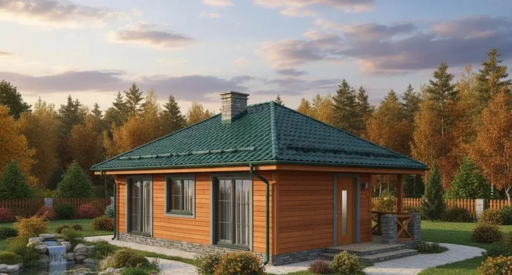 Проект Одноэтажный дом 9 на 7, 48 м2