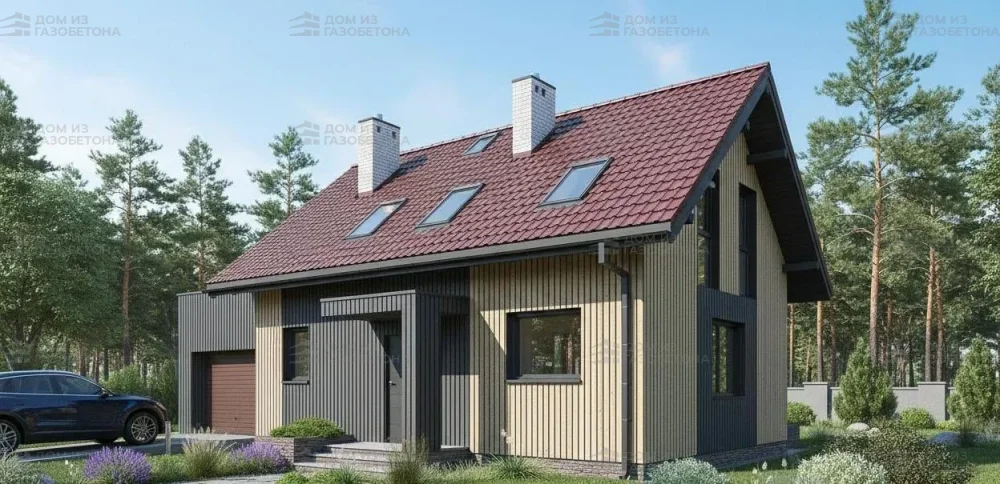 Проект Двухэтажный дом 13 на 8, 110 м2