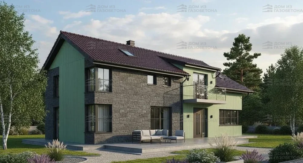 Проект Двухэтажный дом 15 на 12, 131 м2